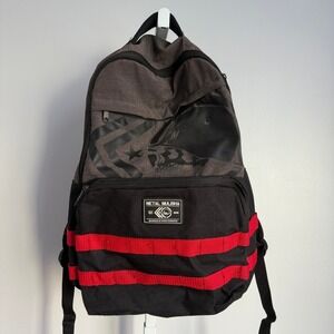 Metal Mulisha Backpack Black Gray Red Skull Stars Logo Laptop Travel Bag‎